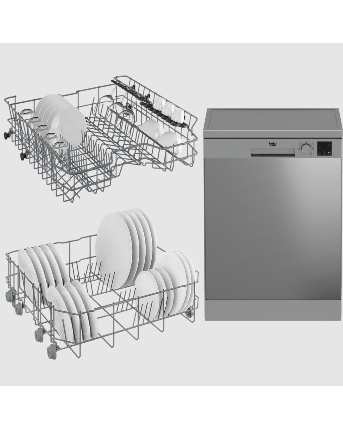 LAVAVAJILLAS BEKO DVN05320X, 5 PROGRAMAS, INOXIDABLE - E